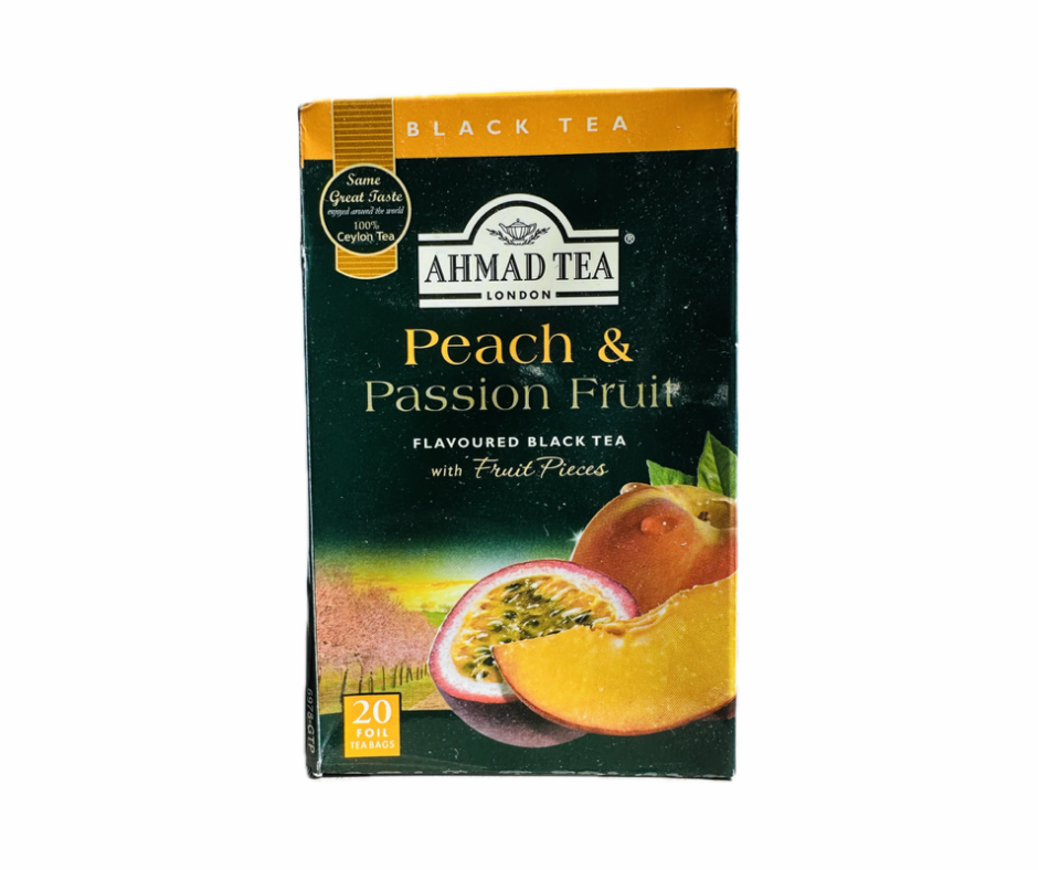 AHMAD TEA Peach & Passion Fruit Flavored Black Tea  - 20 Tea Bags